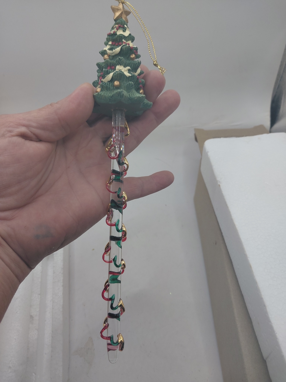 Sparkling Glass Icicle Chrisrmas Tree Ornament